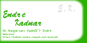 endre kadnar business card